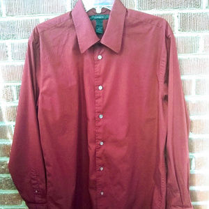 Express Brick Red Long-Sleeve Dress Shirt